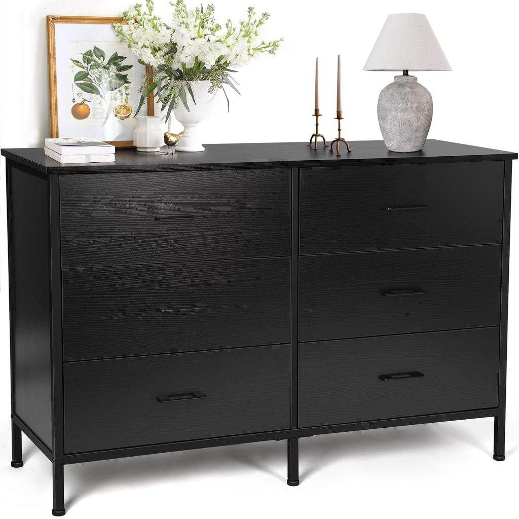 White 6 Drawer Wooden Dresser I366480