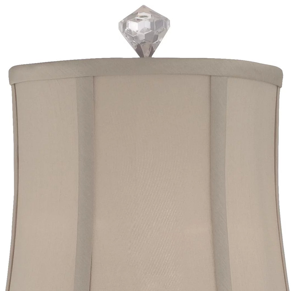 Traditional Buffet Table Lamp 32" Tall Clear Crystal Taupe Bell Shade C75242