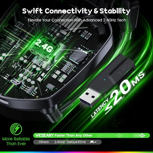 2.4GHz Wireless Gaming Headset with ENC Noise Canceling Microphone D194609