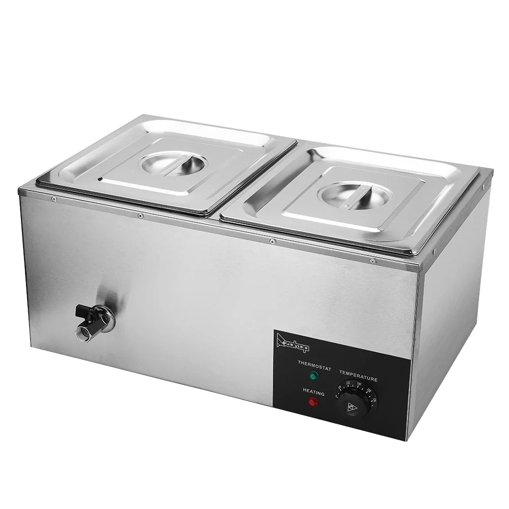 10.6Qt 2-Pan Stainless Steel Electric Food Warmer F2325