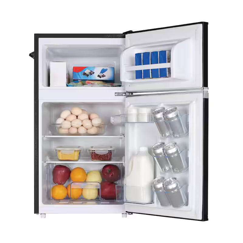 2 Door Retro Mini Fridge in Black Q971