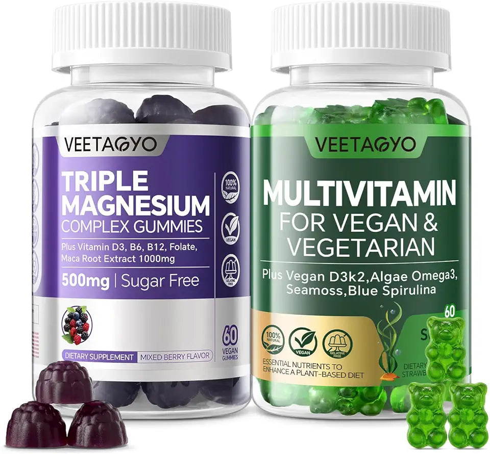 Magnesium Gummies 500mg 400mg Vitamin D3 K2 90mcg Multivitamin A842