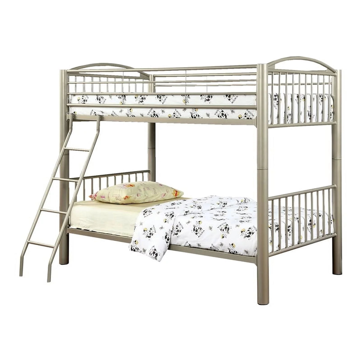 Twin over Twin Metal Bunk Bed in Gold G54858