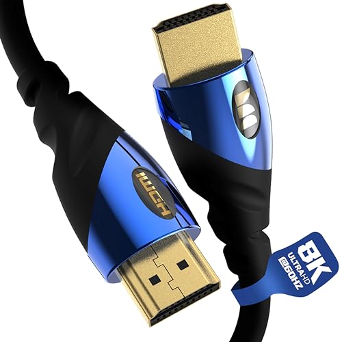 8K HDMI Cable with 24K Gold Contacts, 48 Gbps, 12 FT T7631