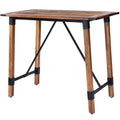 Industrial Wood and Metal Pub Table in Beige P911196