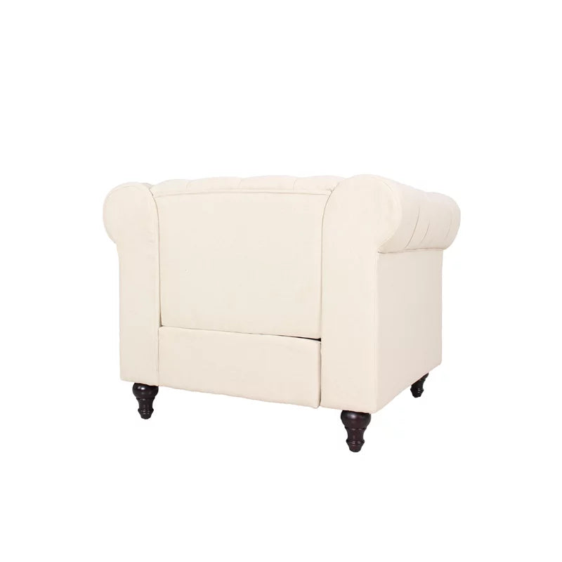 Cream Microfiber Living Room Chair Set Y911160