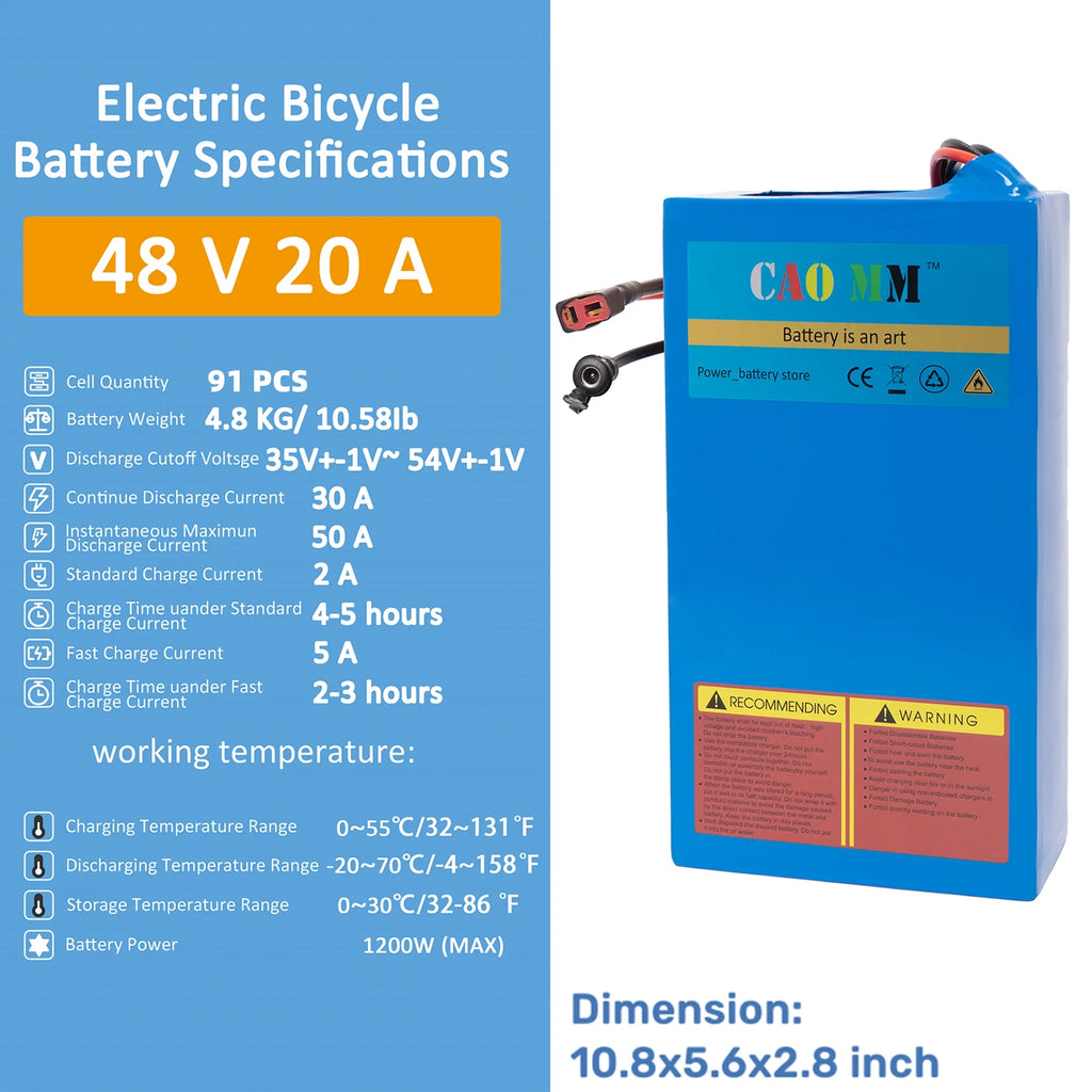48V 10Ah Lithium Battery for Electric Bike Scooter N3371