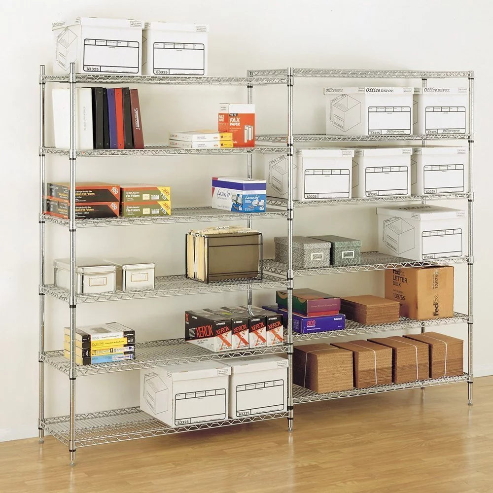 Black 6-Tier Adjustable Wire Shelving Unit P605603