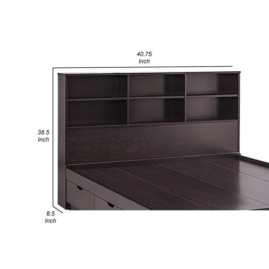 Twin Bookcase Headboard with 6 Open Compartments R504
