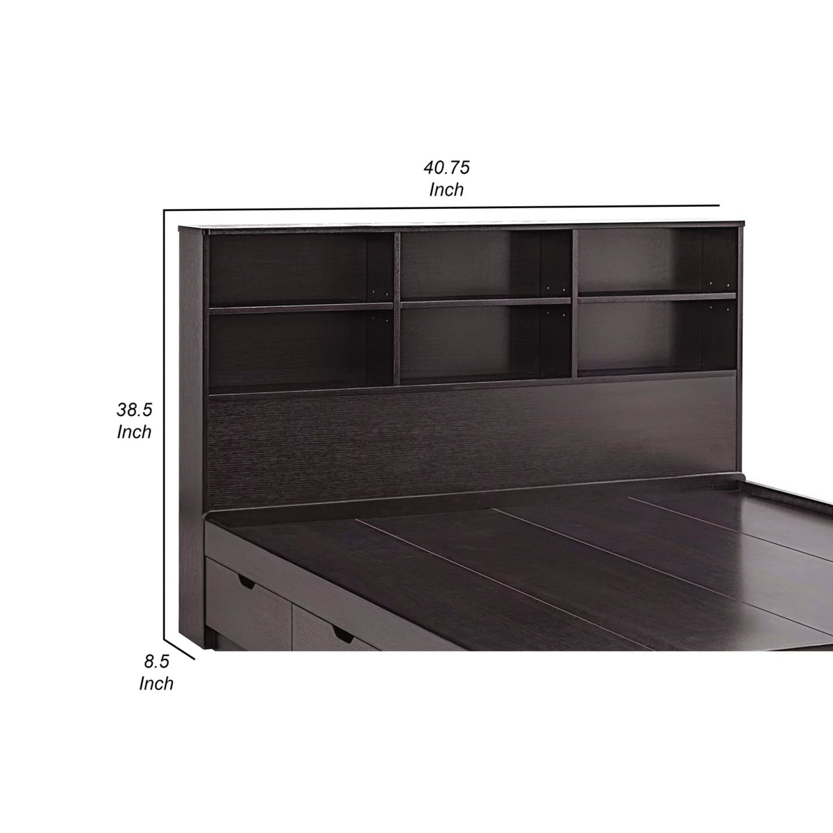 Twin Bookcase Headboard with 6 Open Compartments R504