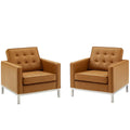 Faux Leather Tufted Accent Chair Set of 2 X134266
