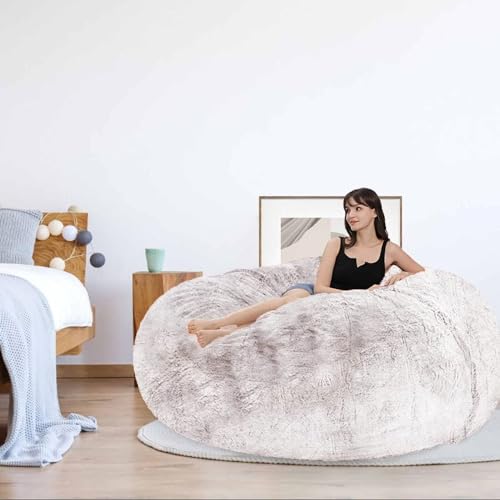 Black 6FT Embroidered Bean Bag Chair Cover Y572819