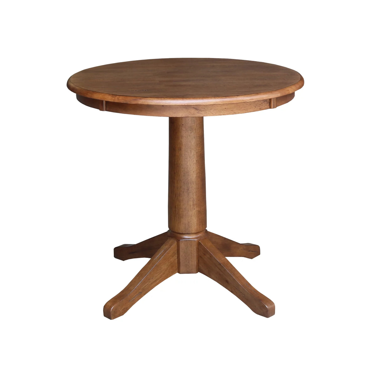Round Solid Wood Pedestal Dining Table with 2 Splat Back Dining Chairs M698604