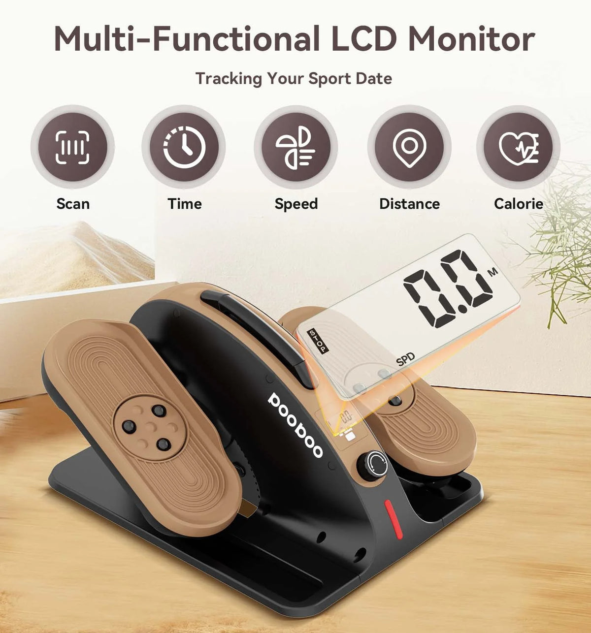 Under Desk Elliptical Machine with Adjustable Resistance G76931
