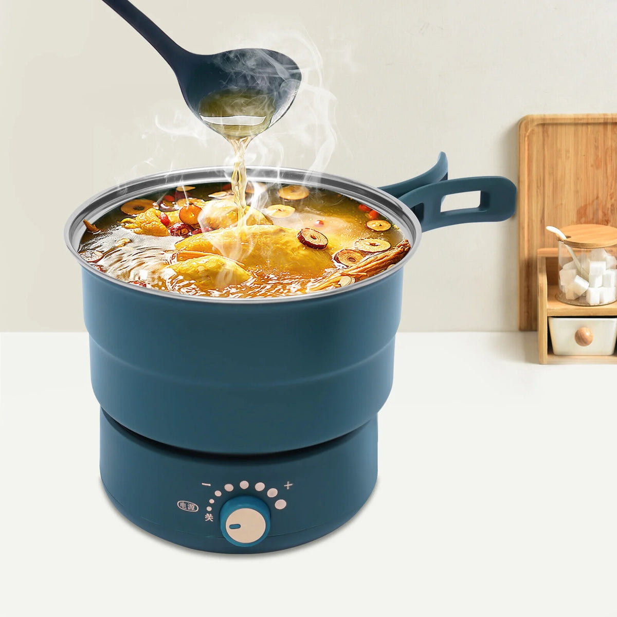 Electric Hot Cooker Pot Steamer Mini Frying Pan W3978