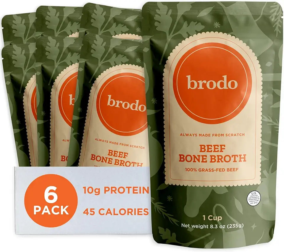 100% Grass-Fed Beef Bone Broth 6 x 8.3 oz Pouches W195030