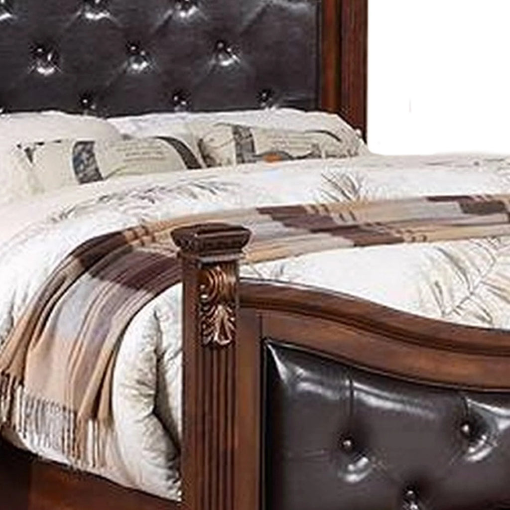 California King Button Tufted Upholstered Bed A222