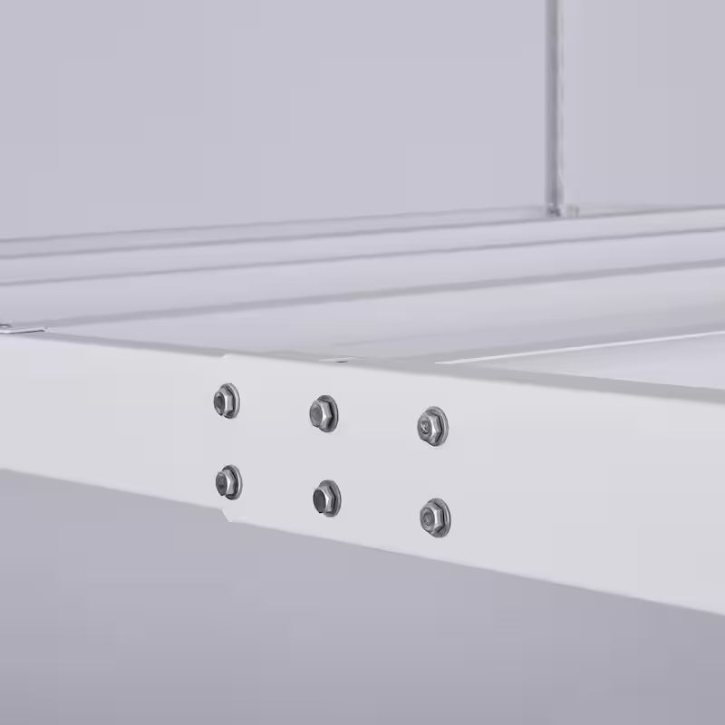 Adjustable Height White Overhead Ceiling Storage Rack Q389