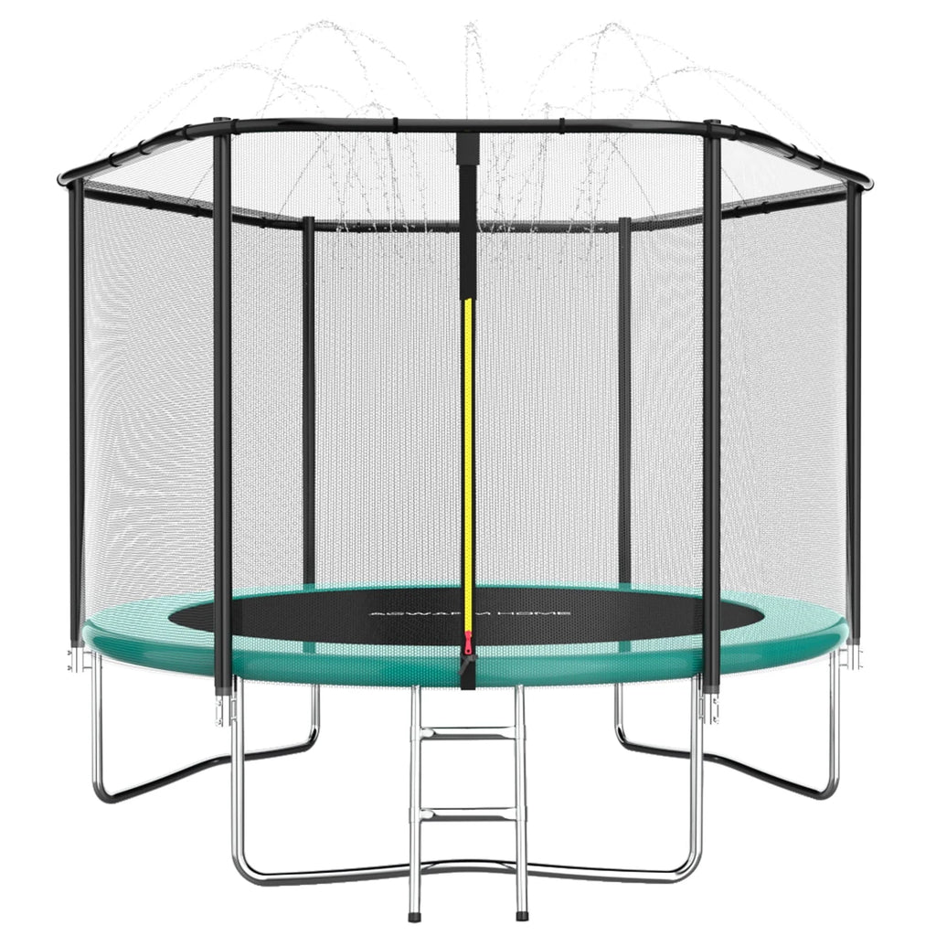 8 FT Trampoline with Sprinkler and Safety Enclosure Net H1029