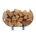 Small U Shaped Fireplace Log Rack Hammered Steel F3951