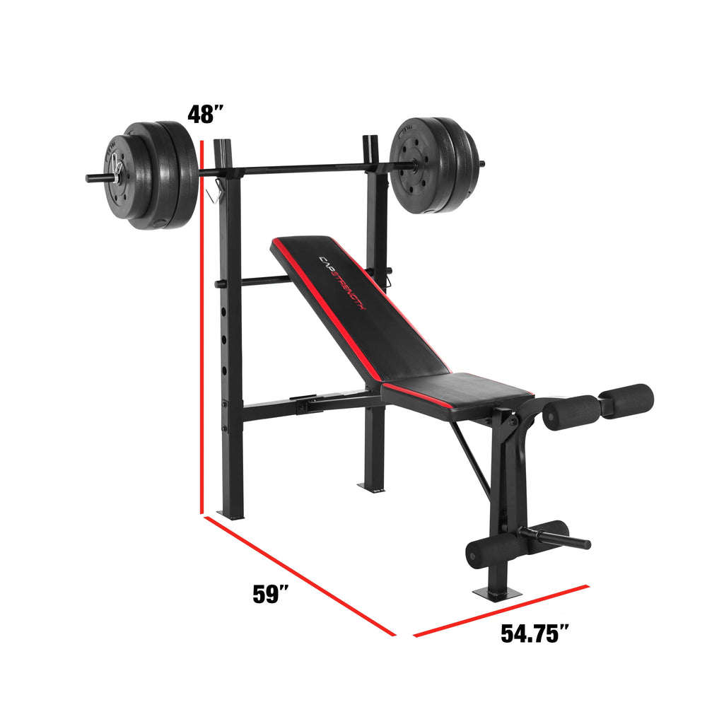 Adjustable Weight Bench with Rack and 90 lb. Weight Set N6876