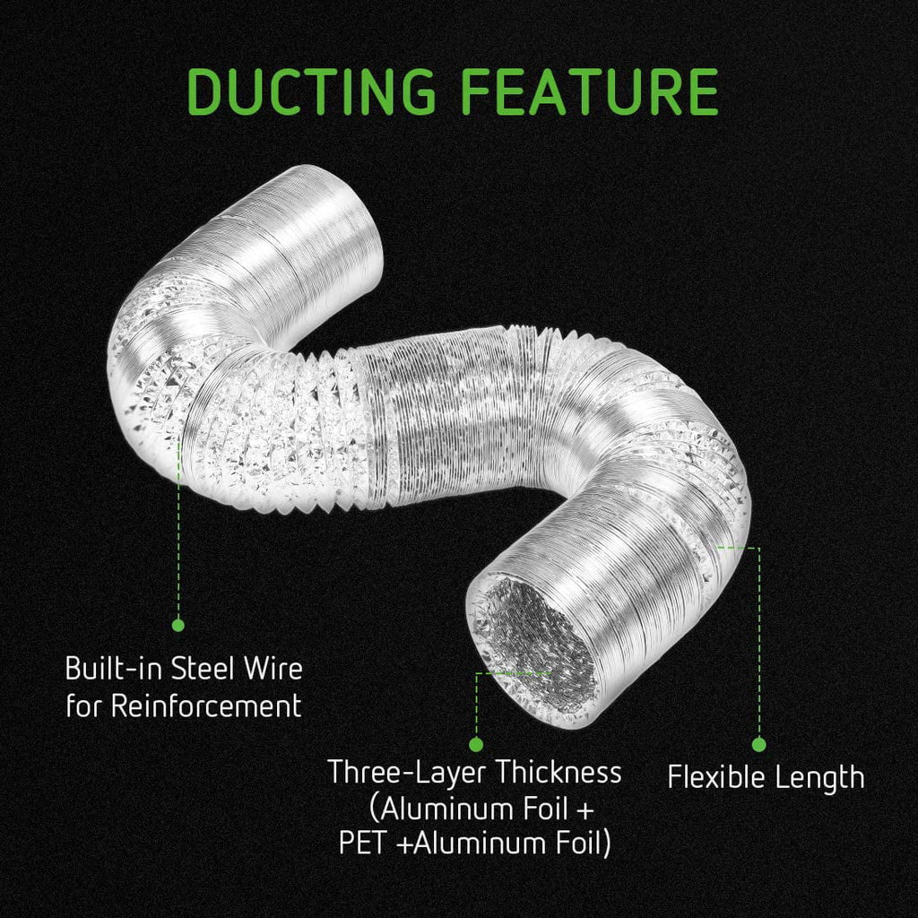 6 Inch 390 CFM Inline Fan Carbon Filter Ducting Ventilation Kit F23944