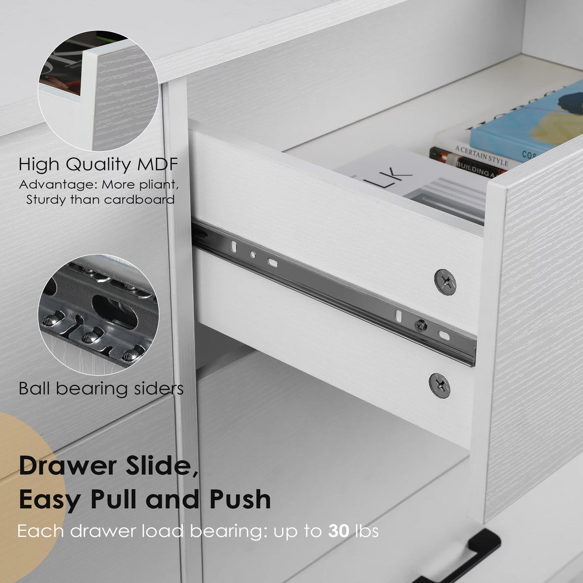 White 6 Drawer Wooden Dresser I366480