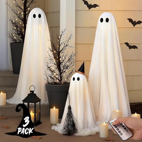 Halloween Light-Up Ghosts with String Lights Q604289