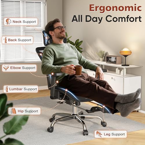 Ergonomic Mesh Office Chair with Foot Rest Y741454