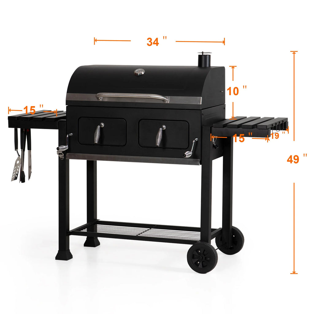 34-inch Portable Charcoal BBQ Grill H945989
