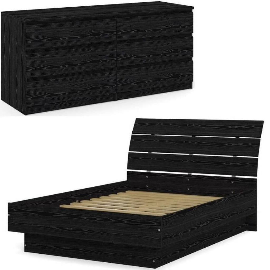 2 Piece Full Bed and 6 Drawer Double Dresser Set Y2605