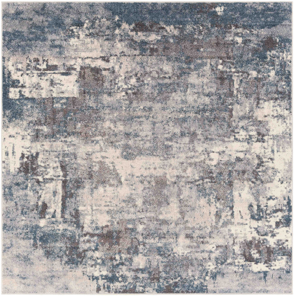 7x7 Teal Square Area Rug E9018