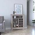 Light Gray Bar Cabinet with Wine Cubbies J3997