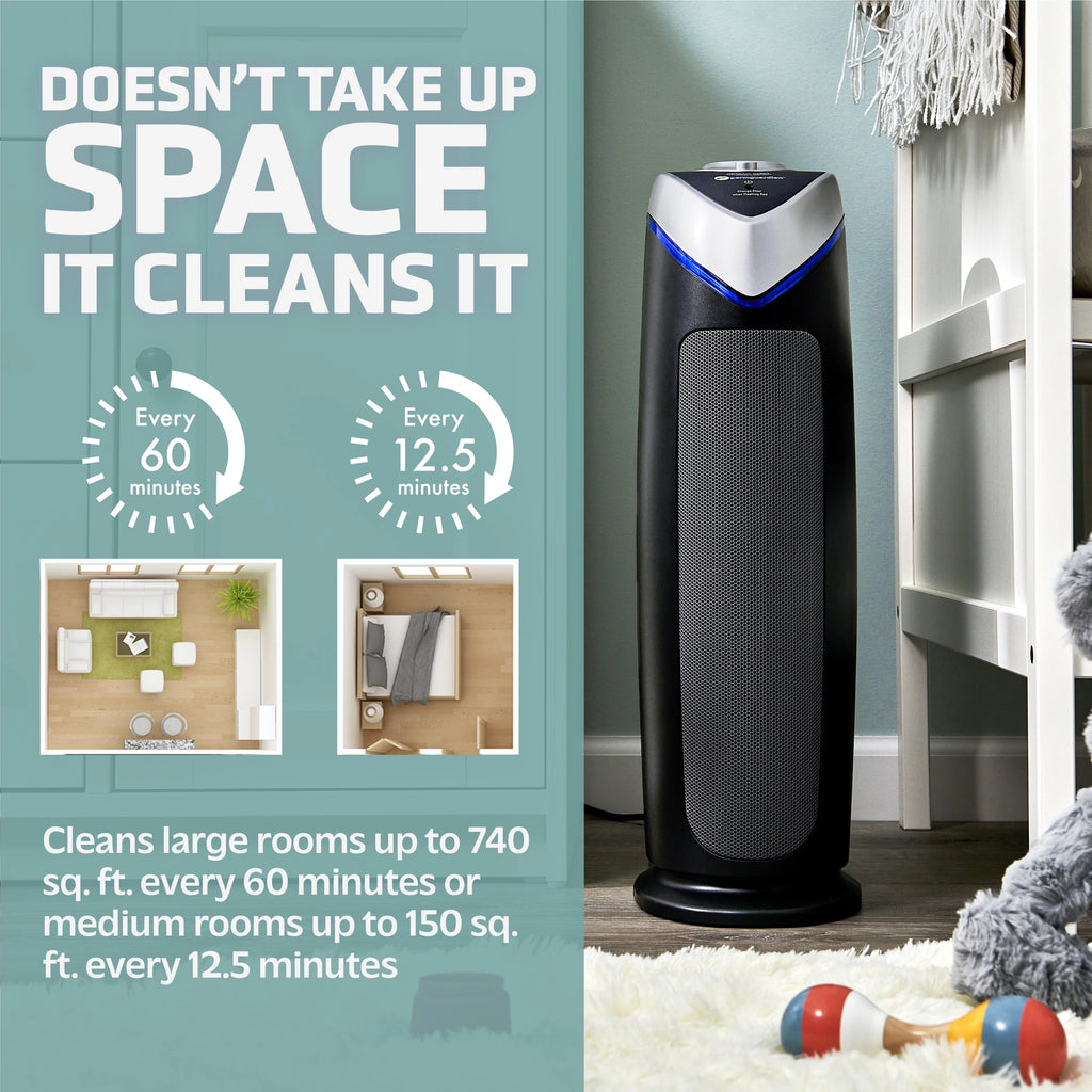 Tower Air Purifier with True HEPA Filter and UV-C Sanitizer, 2-Pack P29963