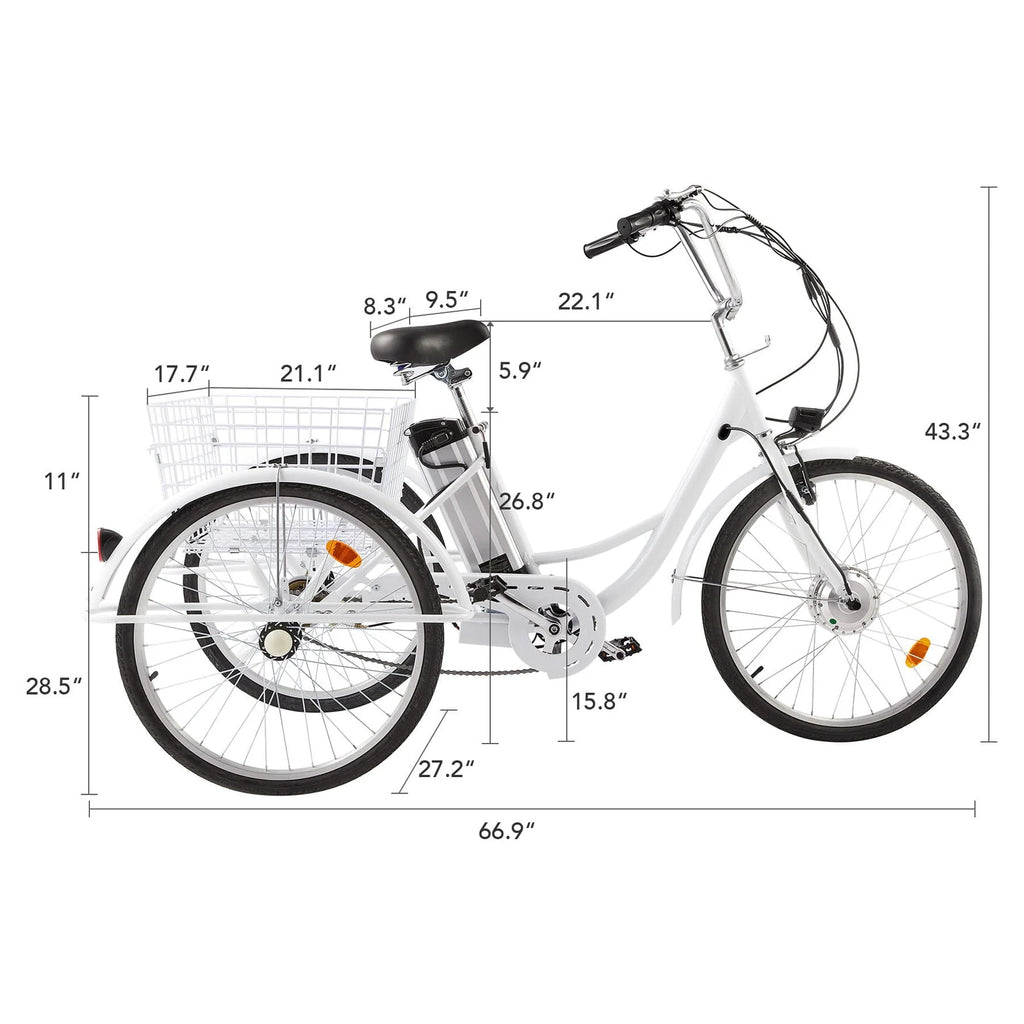 24inch 3 Wheel Electric Tricycle with 250w Motor L96389