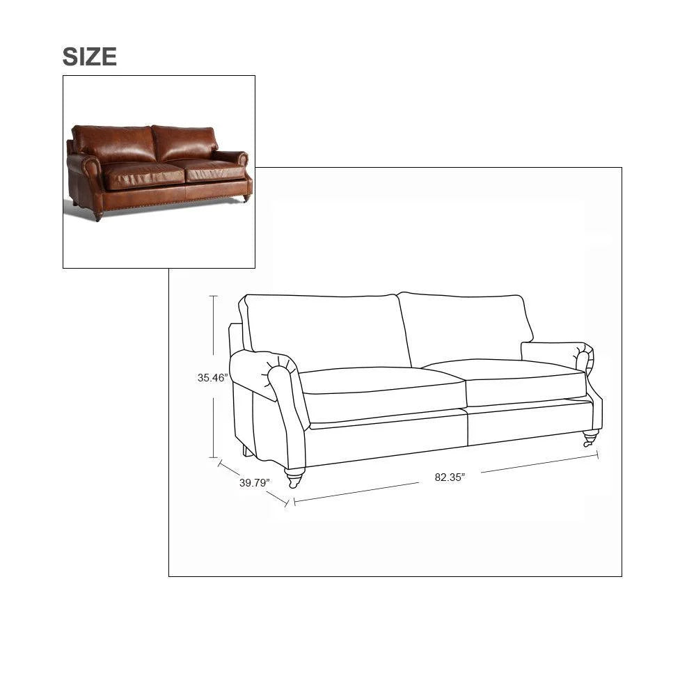 Antique 3 Seater Aged Leather Sofa E710582
