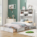 White Queen Size Murphy Bed with Bookcase V512117