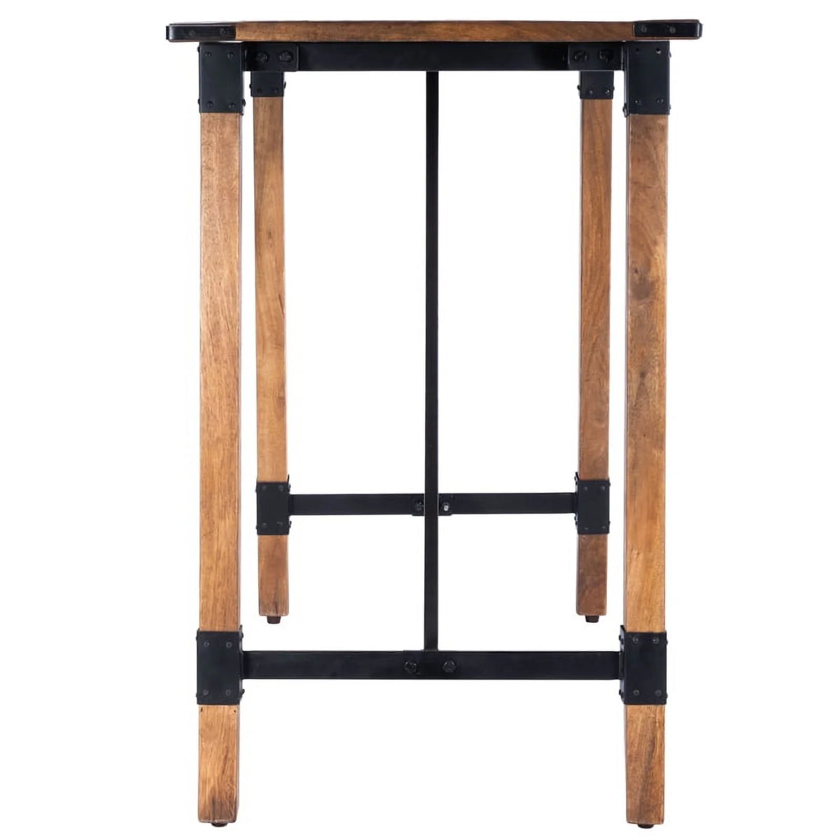 Industrial Wood and Metal Pub Table in Beige P911196