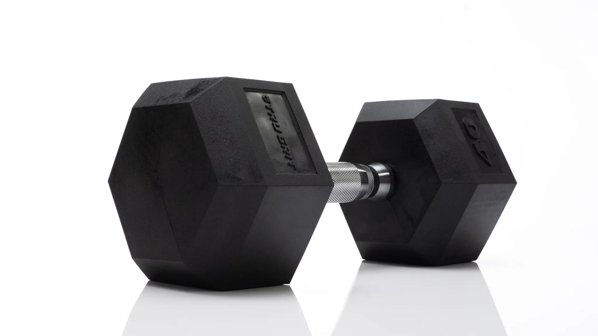 40lb Black Rubber Hex Dumbbell B44009