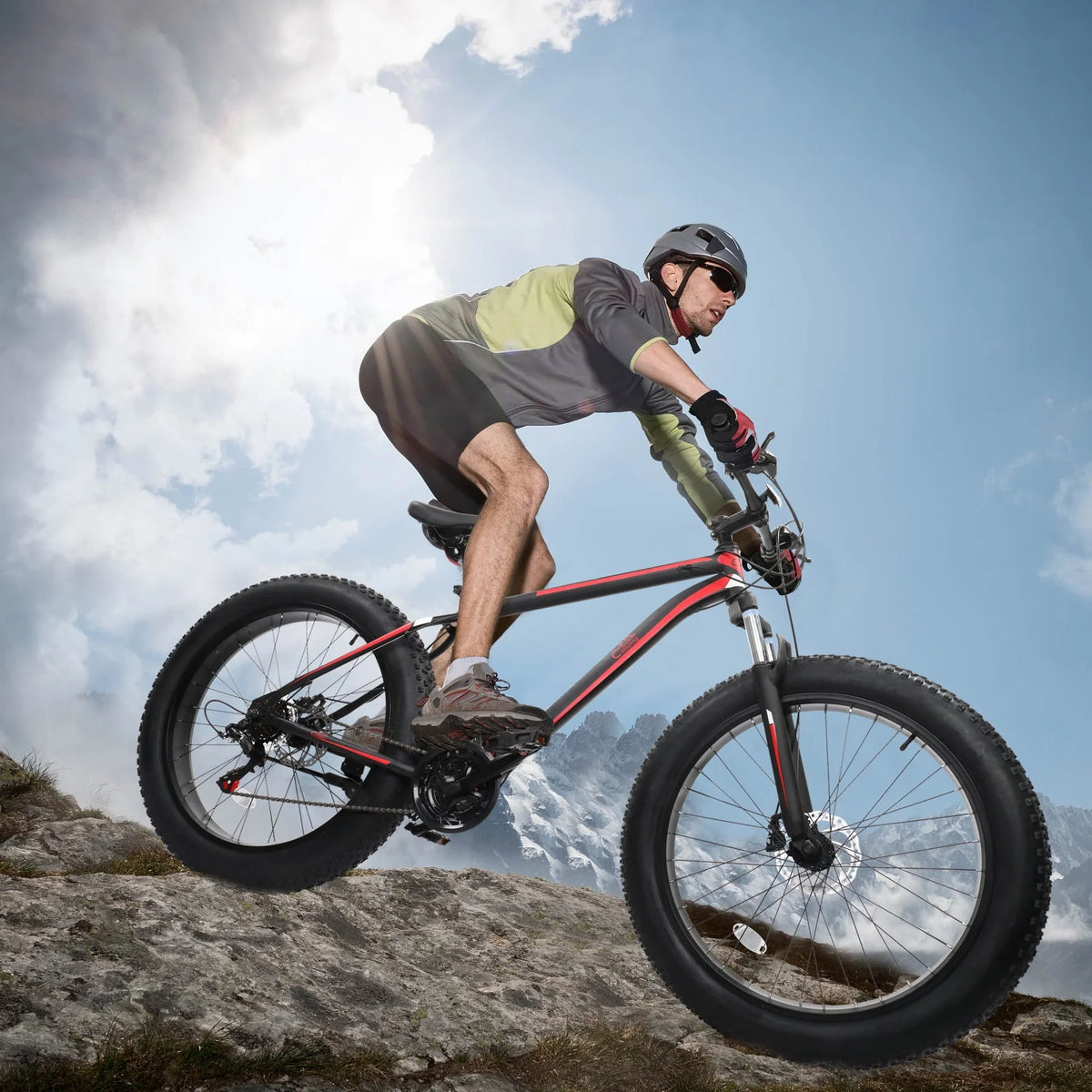 26 Fat Tire Mountain Bike 21 Speed High Carbon Steel Frame X989