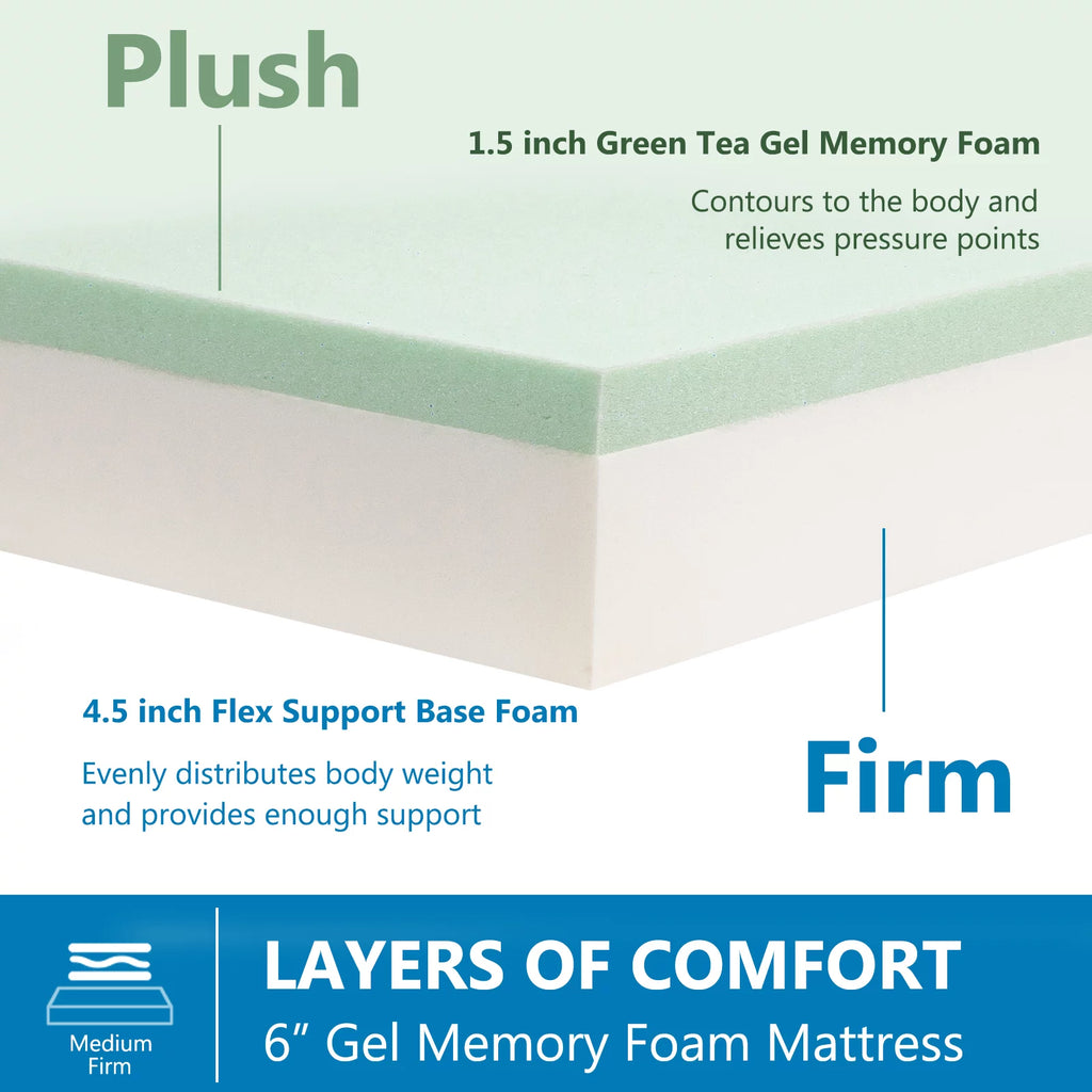 6 Memory Foam Mattress with Graphene Fabric Cover O246780