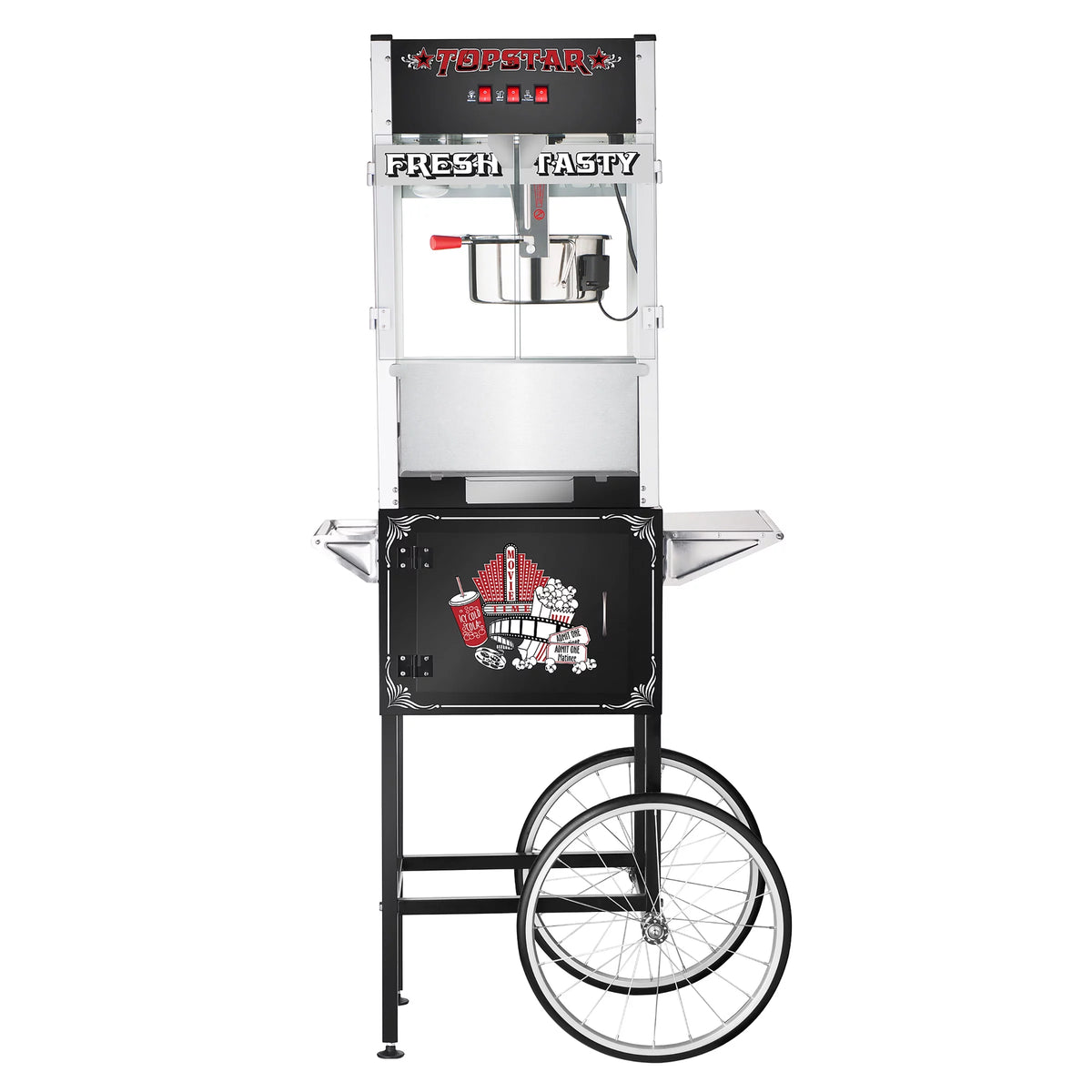 Black 12oz Popcorn Machine with Cart H448862