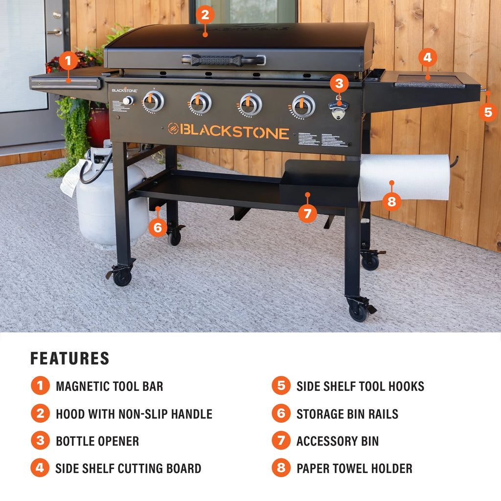 4-Burner 36” Propane Griddle with Hood J931653
