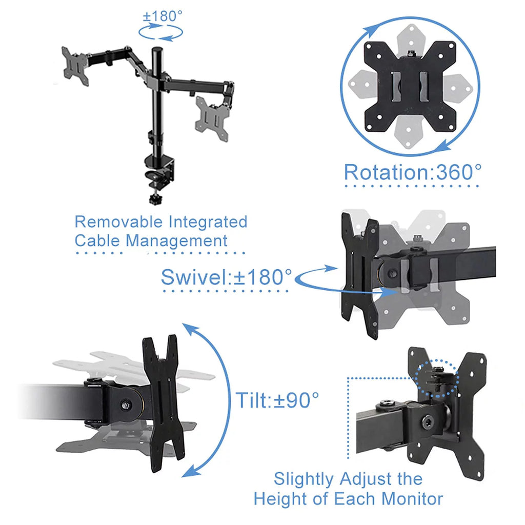 40" Adjustable Standing Desk Converter Dual Monitor Mount Teak Wood J975136