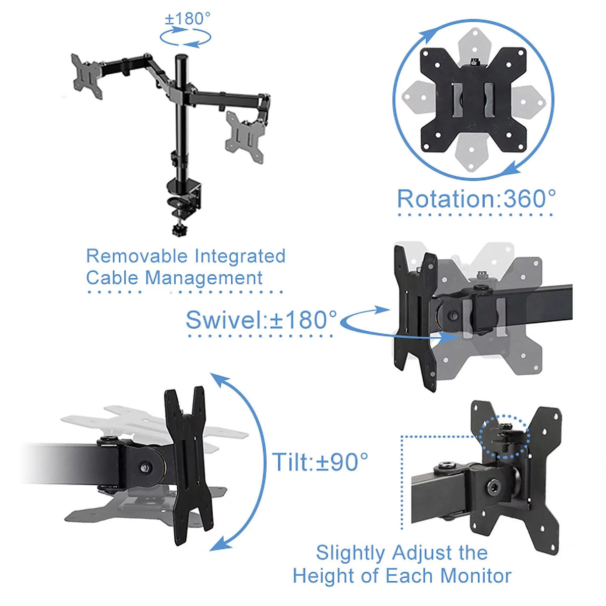 40" Adjustable Standing Desk Converter Dual Monitor Mount Teak Wood J975136