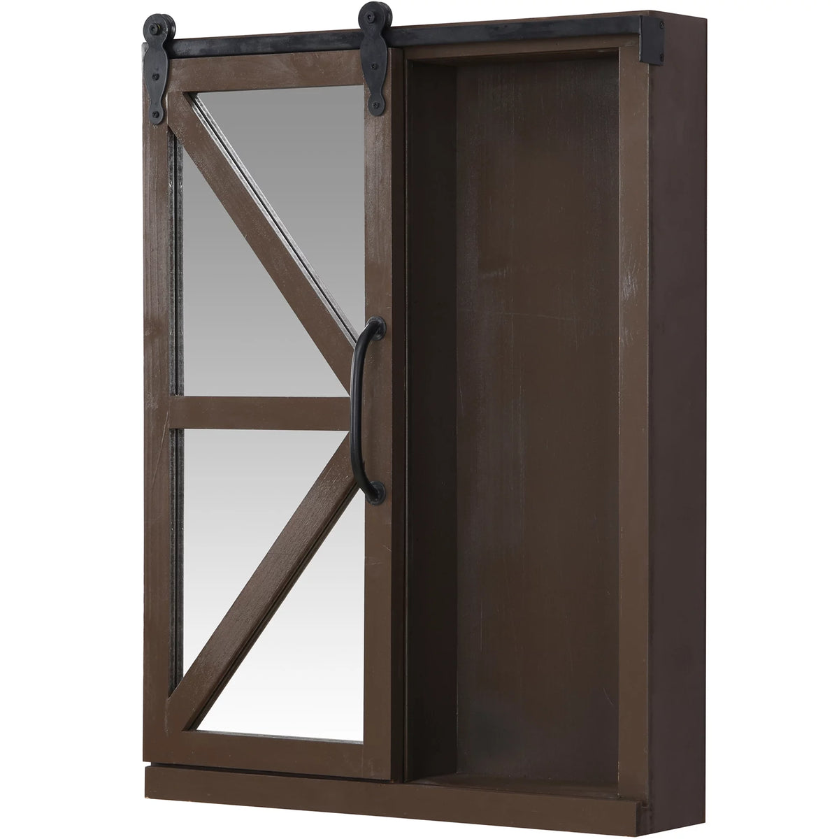 Dark Brown Mirrored Cabinet G88701