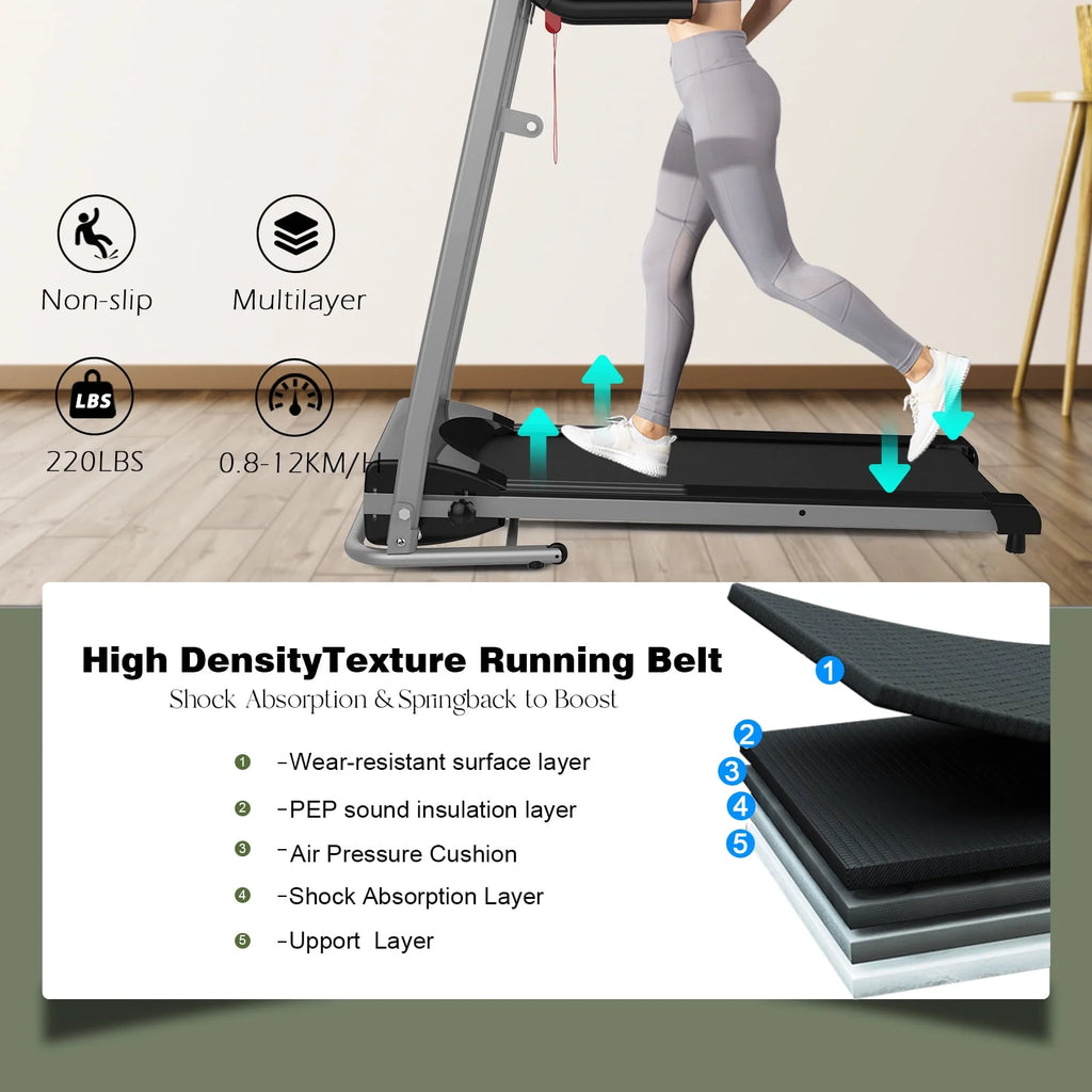 Folding 1.5HP Electric Treadmill Black Y905