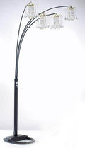 Black Adjustable Arc Floor Lamp with Dimmer Switch J62267