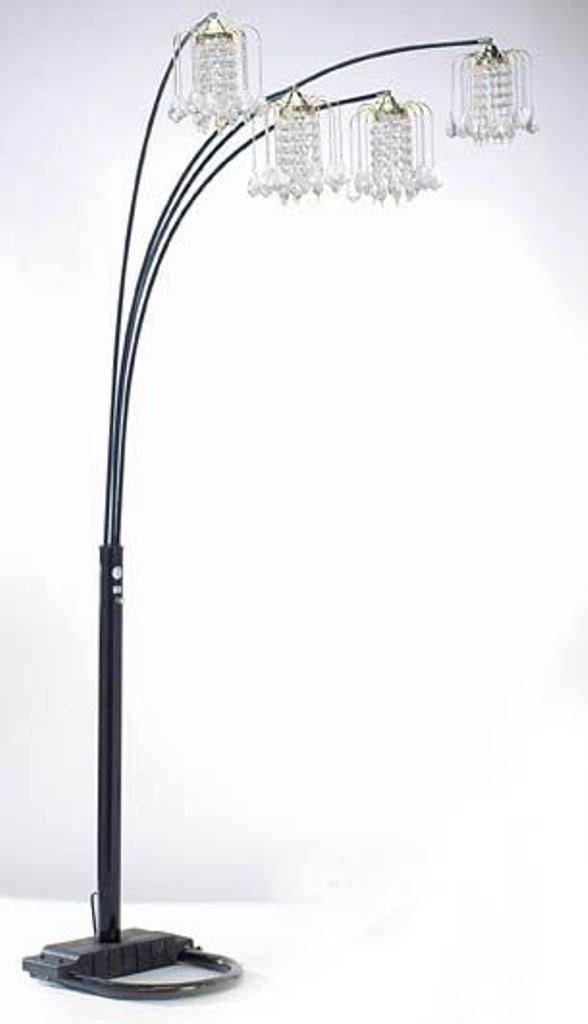 Black Adjustable Arc Floor Lamp with Dimmer Switch J62267