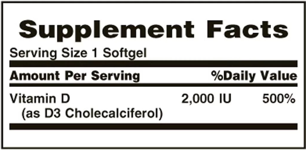 Vitamin D3 2000 IU Softgels Pack of 3 X21311